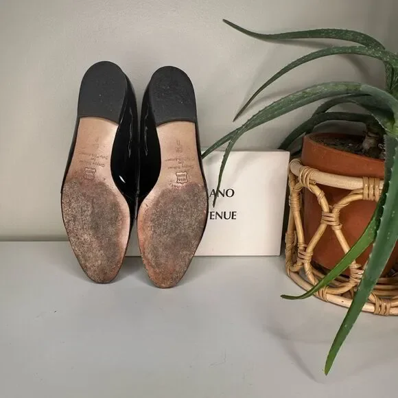Vintage Gruppo Italiano for Saks Patent Leather Loafers Laila Black Gold Bit 9.5 - Picture 6 of 13